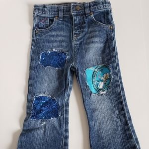 Custom Frozen Infant Girls Distressed Jeans 24mos